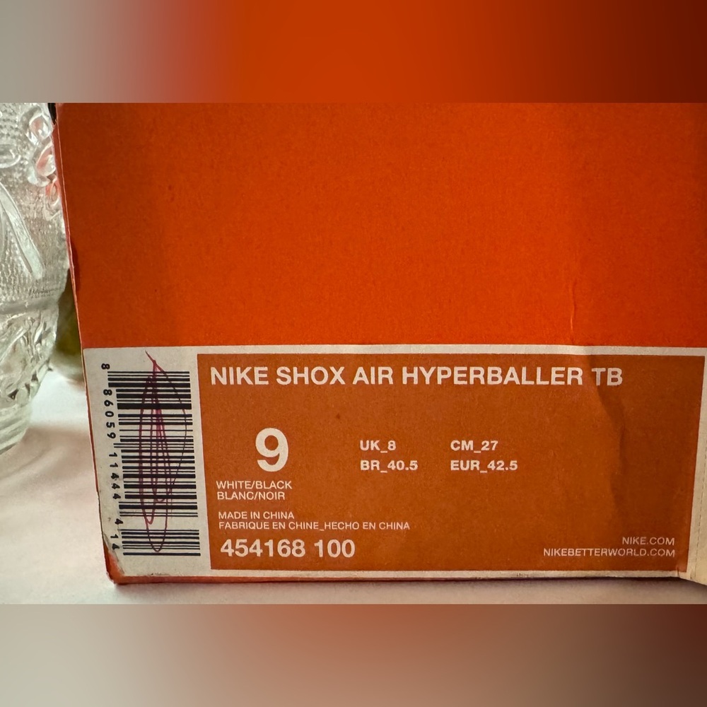 ✨Nike Shox Air Hyperballer TB in White and Black Mens 9 NIB ✨ - Picture 5 of 5